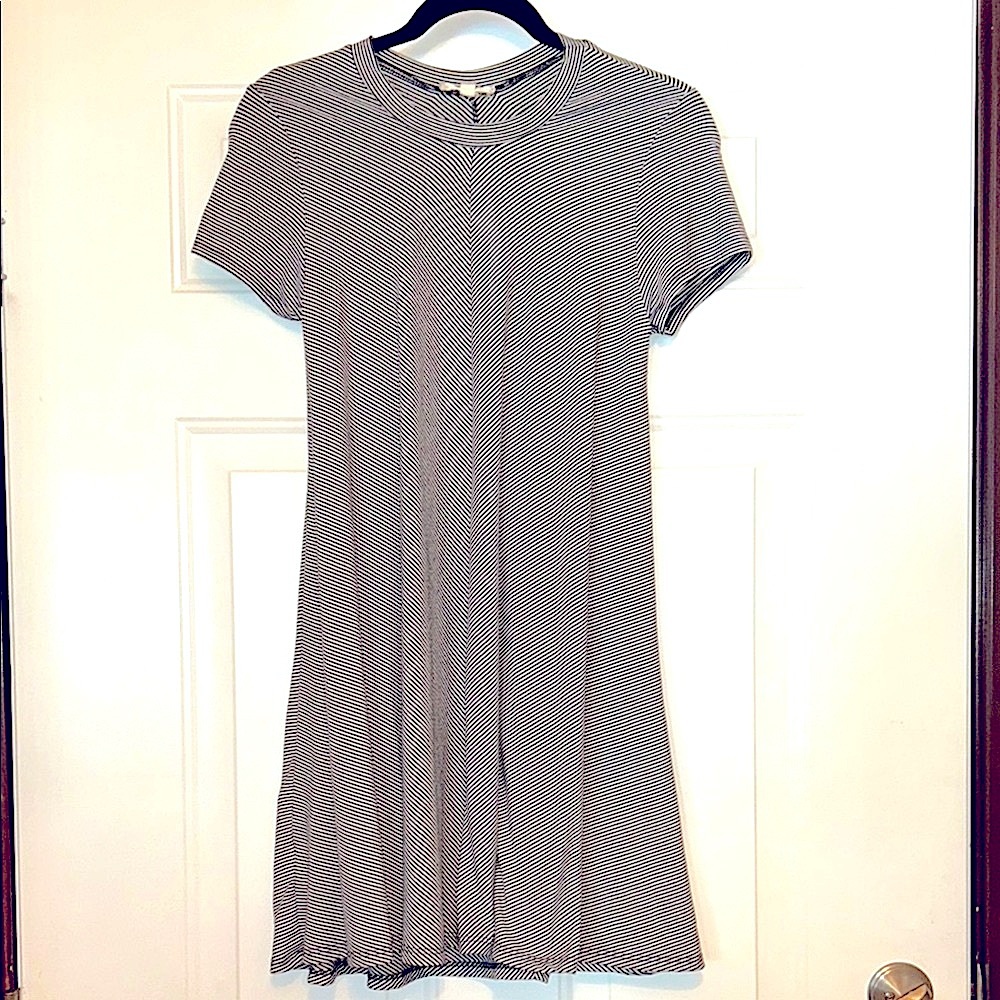 Rolla Coaster A-Line Striped Women's Dress M Black White Timeless Casual Summer